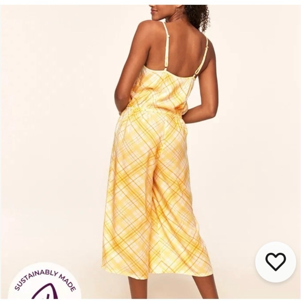 Adore Me Grace Sz Small Yellow Plaid Women's Jumpsuit Romper NWT